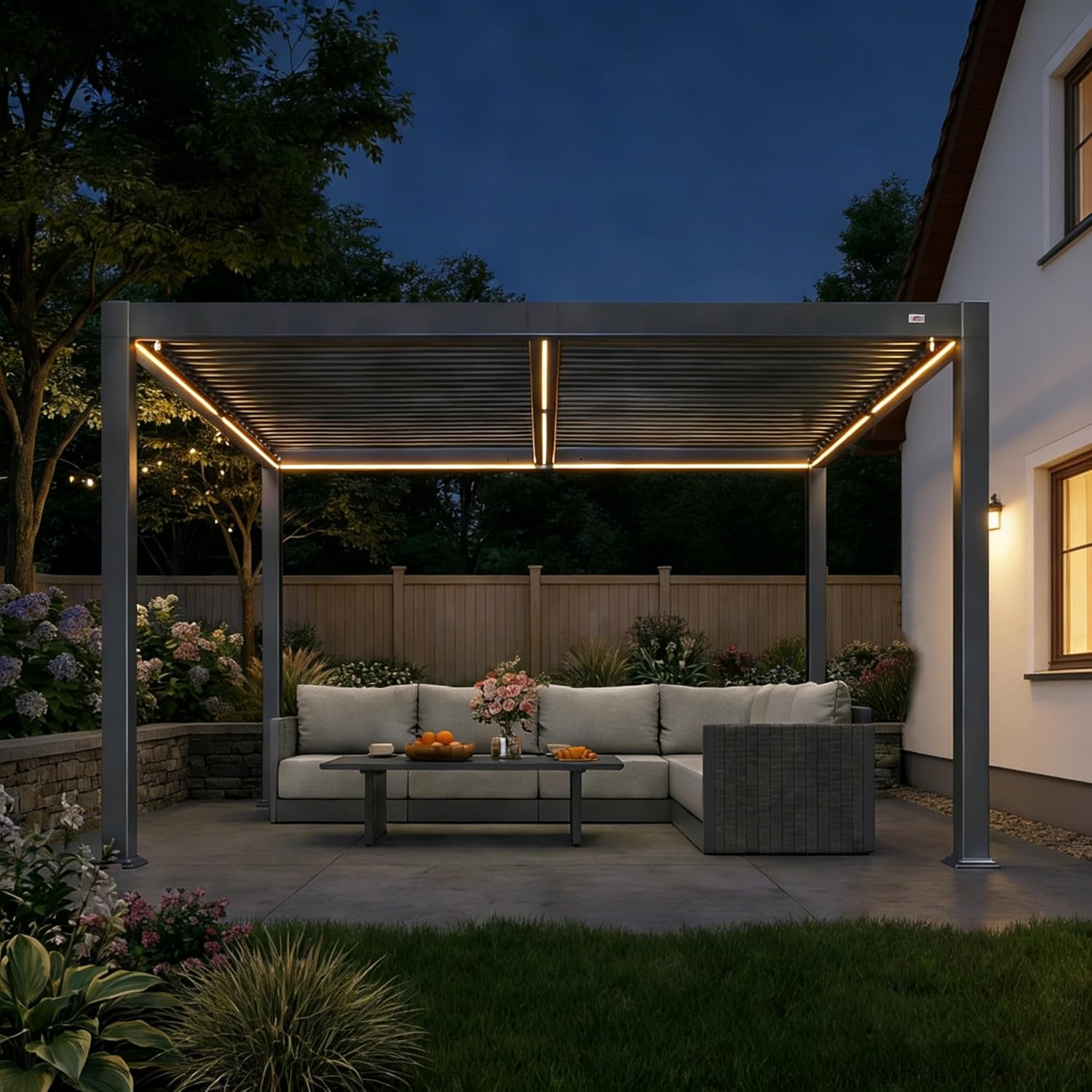 PURPLE LEAF Adjustable Louvered Roof Pergola