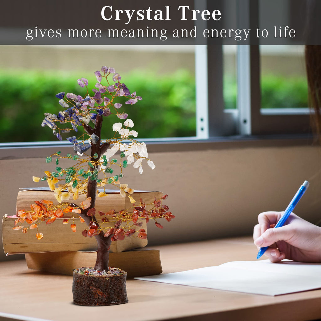 Crystal Tree of Life 7 Chakra Birthday Gifts for Women, Unique Gifts for Her, Home and Office Decor, Handmade Healing Crystals Tree Bring Positive Energy, Money, Good Luck, Gifts for Mom & Love Ones