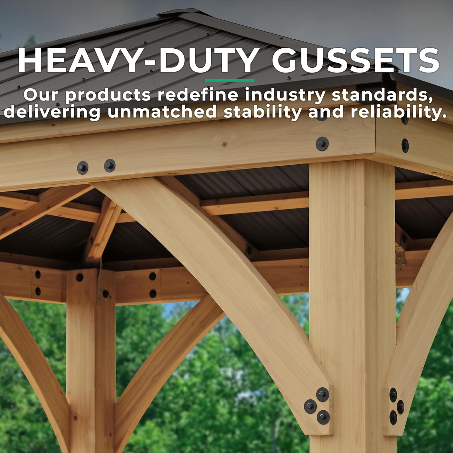 Yardistry 10x10 Meridian Cedar Gazebo Pavilion with Aluminum Roof