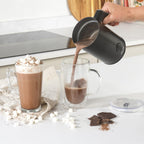 Salter Chocolatier Hot Chocolate Maker - 4-in-1 Electric Milk Frother, Cordless Hot & Cold Milk Foamer 115ml, One Cup 240ml Milk Steamer Heater, LED Control Panel, for Coffee, Cappuccino, Latte, 500W