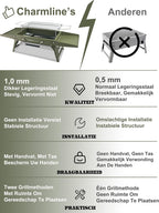 Charmline Foldable Portable Charcoal Grill 34x23cm Green