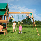 Backyard Discovery Belmont Cedar Wood Swing Set Wave Slide