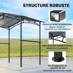 Outsunny BBQ Grill Gazebo 2.5 x 1.5m Black Metal Polycarbonate