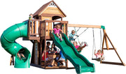 Backyard Discovery Cedar Cove Wood Swing Set With 2 Slides