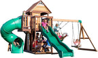 Backyard Discovery Cedar Cove Wood Swing Set With 2 Slides