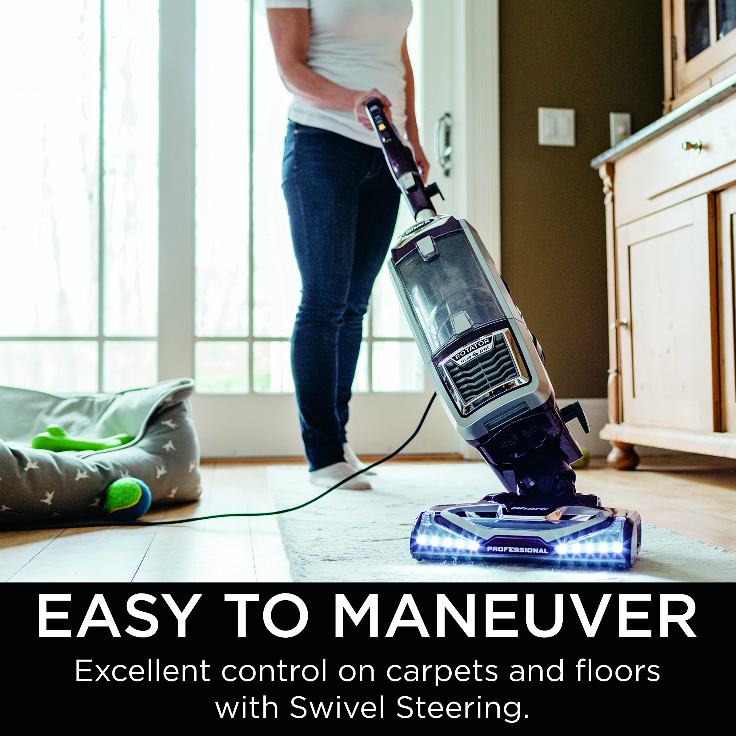 Shark NV752 Rotator Powered Lift-Away TruePet Upright Vacuum with HEPA Filter, Large Dust Cup Capacity, LED Headlights, Upholstery Tool, Perfect Pet Power Brush & Crevice Tool, Bordeaux