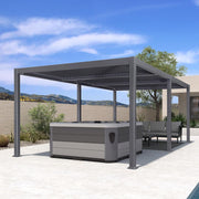 PURPLE LEAF 3.5x6.25m Freestanding Aluminum Pergola Adjustable Slat Roof Grey