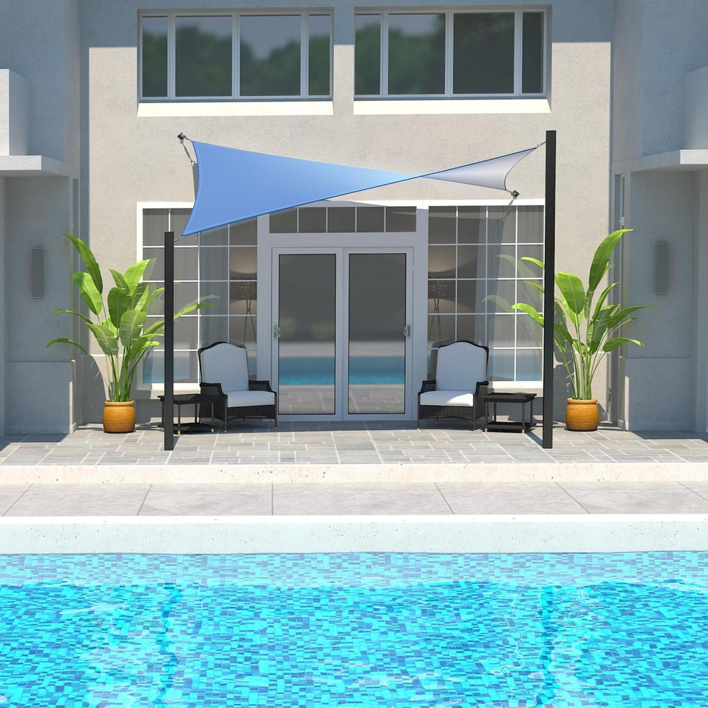 Coolaroo DualShade Shade Sail 95% UV Two-Tone 12x8 ft Santorini