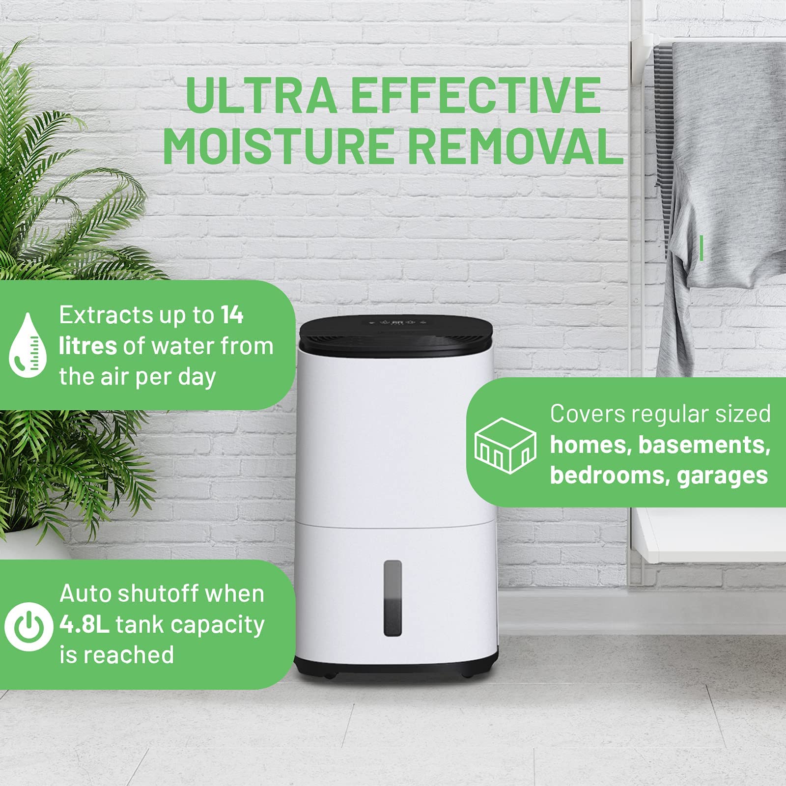 MeacoDry Arete® One 12L dual Dehumidifier & HEPA air purifier for regular sized homes - prevents damp and condensation - ultra-quiet - low energy laundry mode- night mode - five year warranty
