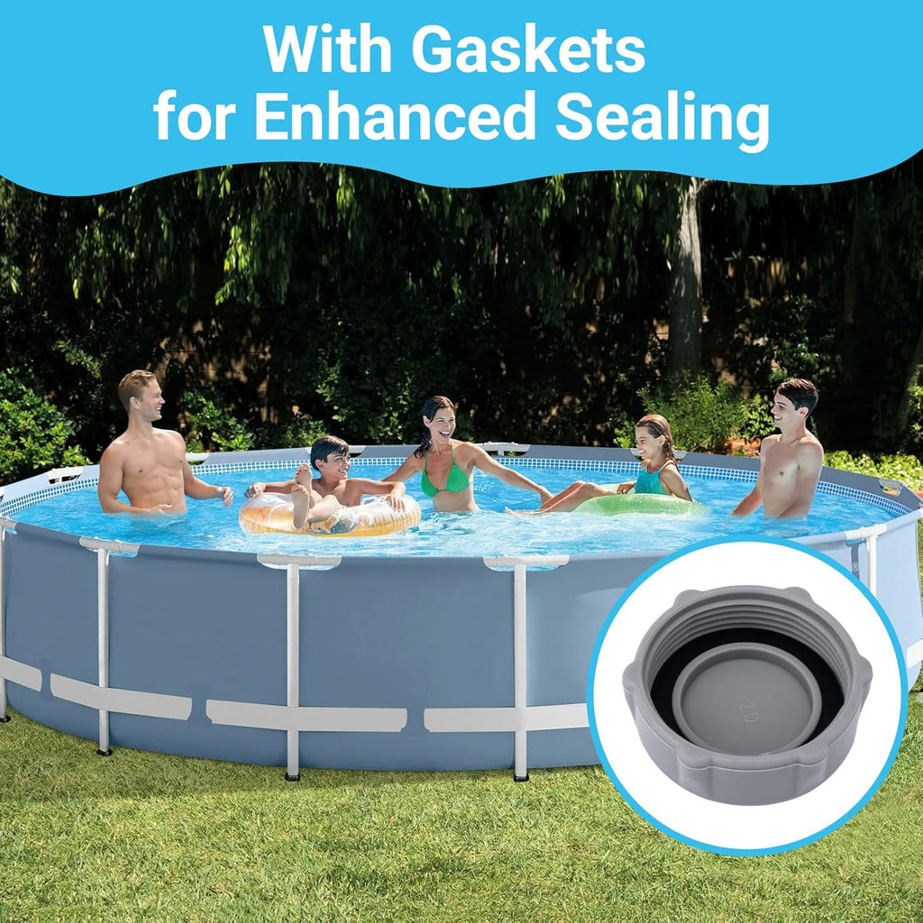 GJK P01006 Replacement Drain Valve Cap for Coleman Above Ground Pool Grey