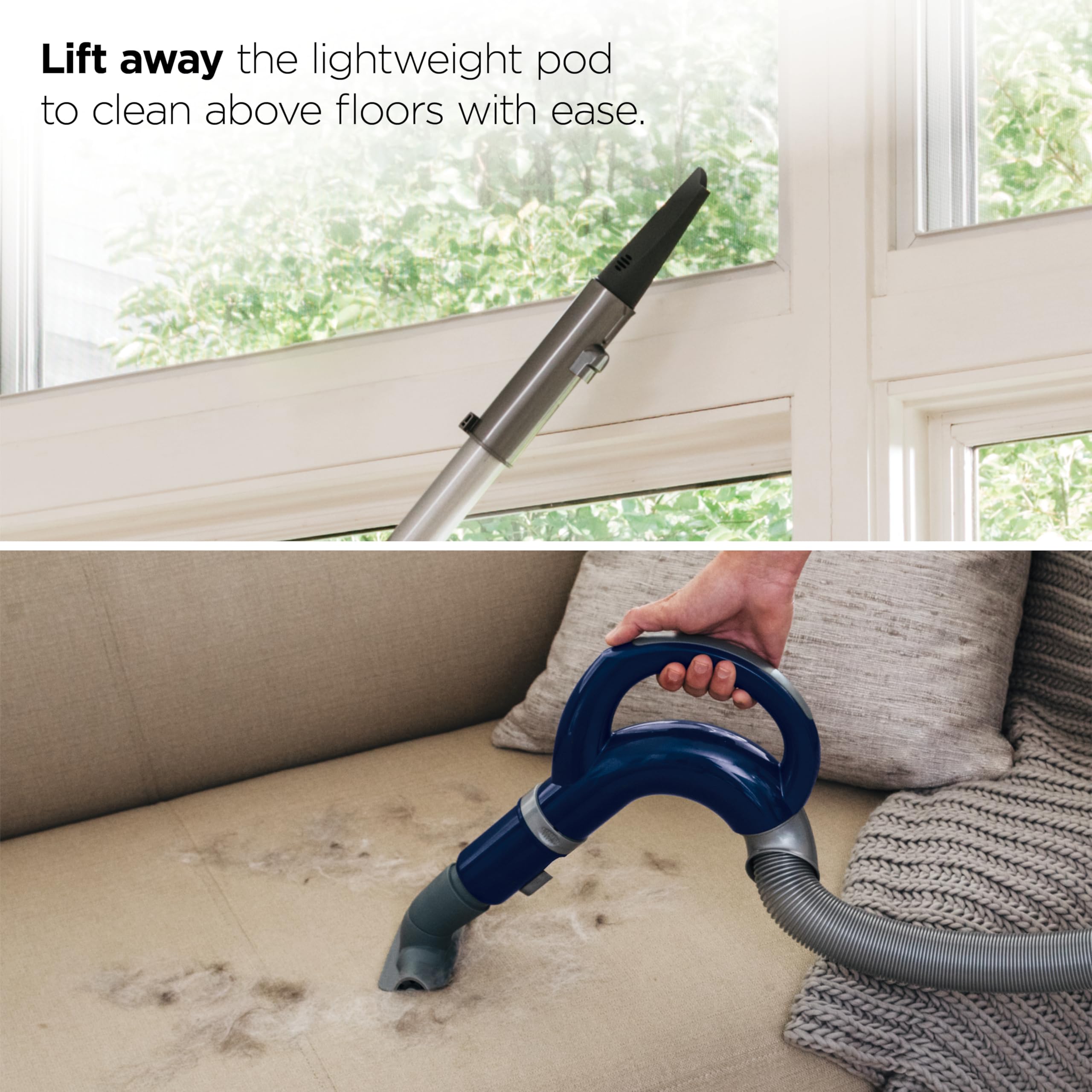 Shark Upright Vacuum, Navigator Lift-Away Deluxe with Large Dust Cup Capacity, HEPA Filter, Swivel Steering, Upholstery Tool & Crevice Tool, Blue, NV360