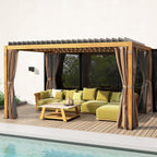 Outsunny Louvered Pergola Hardtop Gazebo with Adjustable Aluminum Roof