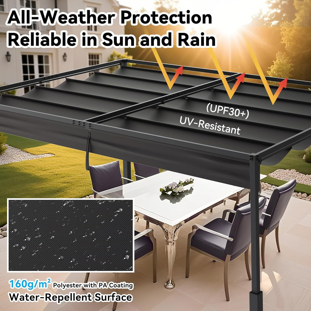 UISEBRT Metal Pergola 3x4 M Black