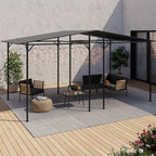 IDMarket Attached Pergola 4 Legs 2.3 x 2.4 m Steel Waterproof Grey