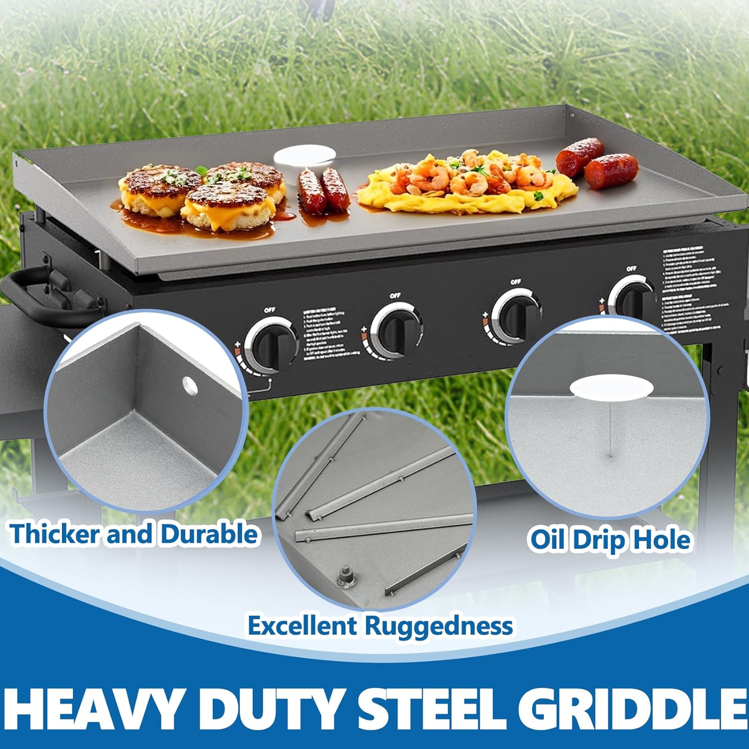 SafBbcue Heavy-Duty Steel Griddle Replacement Top for Blackstone 36"