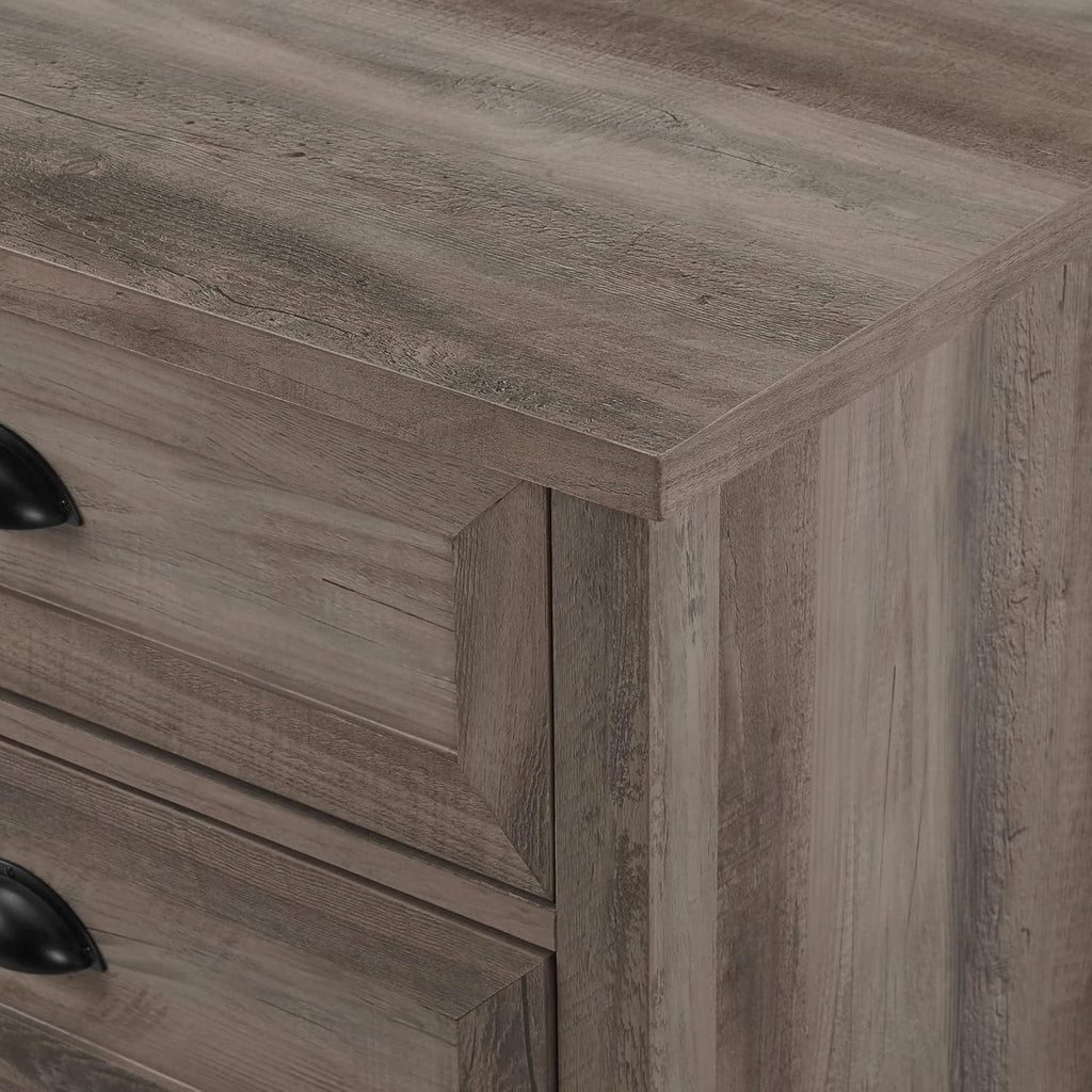 Walker Edison Hazel Modern Farmhouse 3 Drawer Framed Nightstand 25in Grey Wash