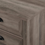 Walker Edison Hazel Modern Farmhouse 3 Drawer Framed Nightstand 25in Grey Wash