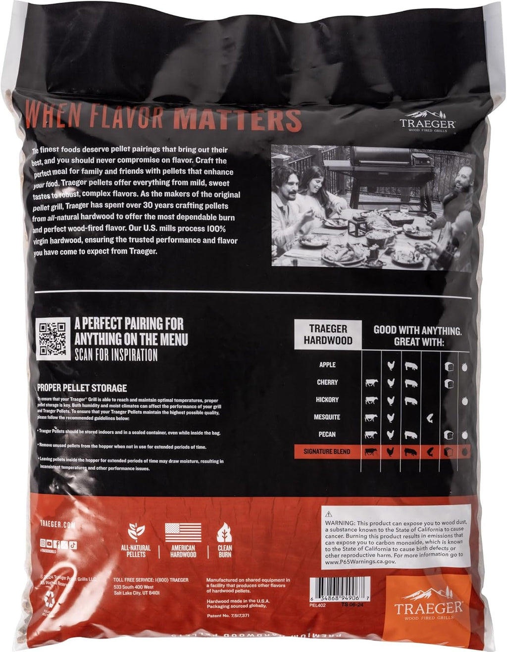 Traeger Signature Blend 100% All-Natural Wood Pellets 18lb