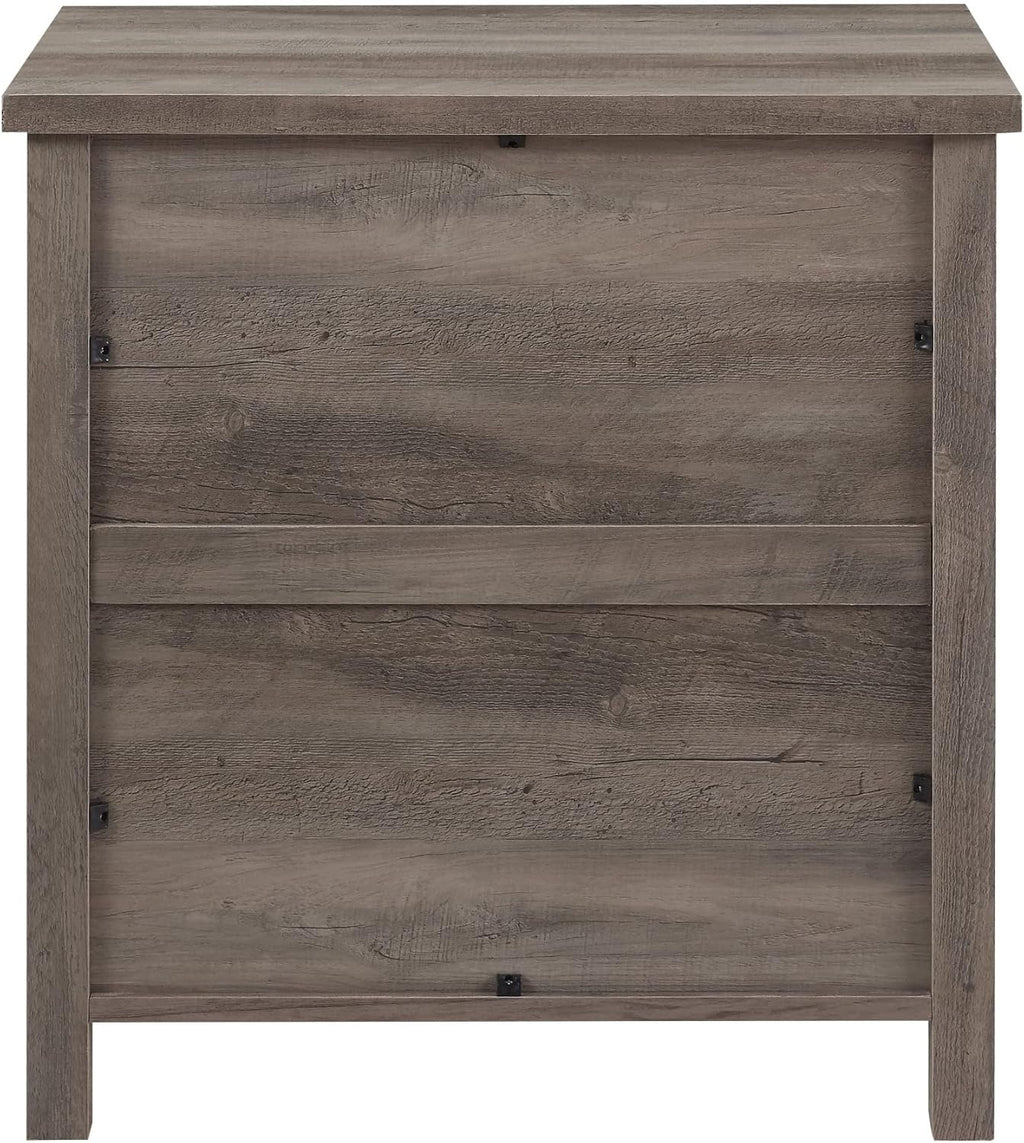 Walker Edison Hazel Modern Farmhouse 3 Drawer Framed Nightstand 25in Grey Wash