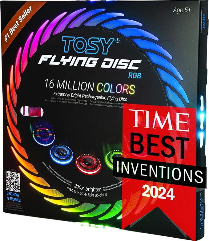 TOSY RGB LED Flying Disc 16 Million Colors Rechargeable