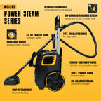 McCulloch MC1385 Deluxe Canister Steam Cleaner, 2-Hour Runtime, Chemical-Free, 23 Accessories: Mop Head, Brushes & More - Built for Home, Tile, Carpet, Furniture, & Personal Car Detailing