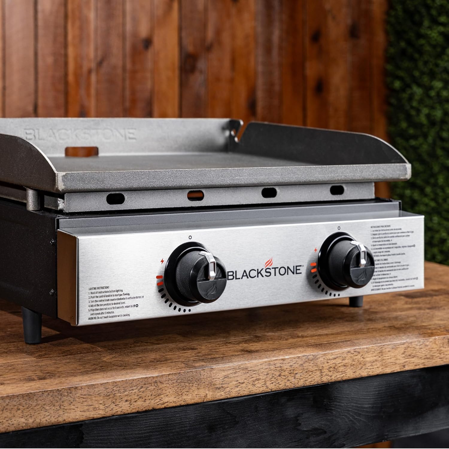 Blackstone 1666 22 Inch Tabletop Griddle Stainless Steel Faceplate Black