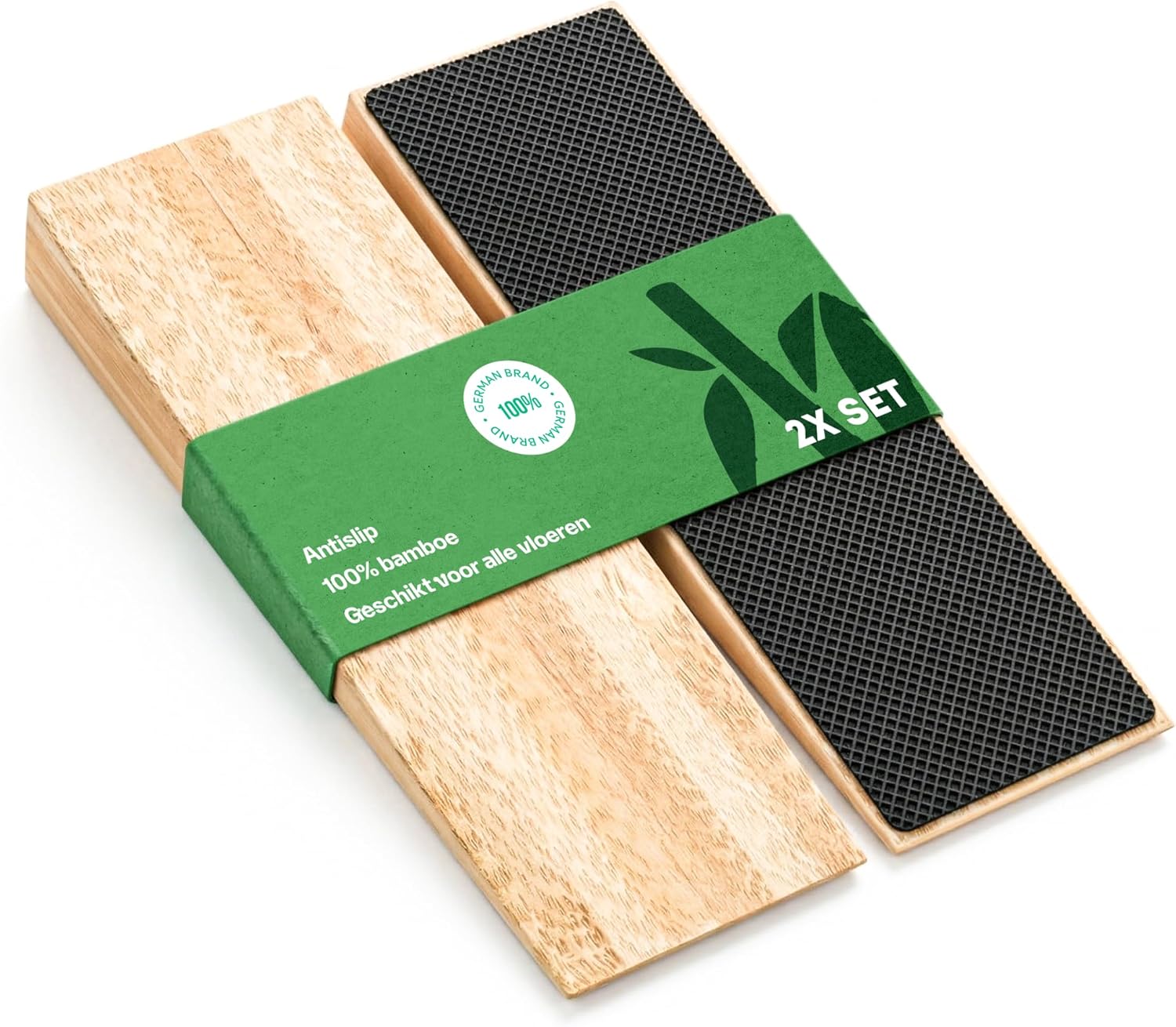 BAM BOO BOX Non-Slip Bamboo Door Wedge 2-Pack