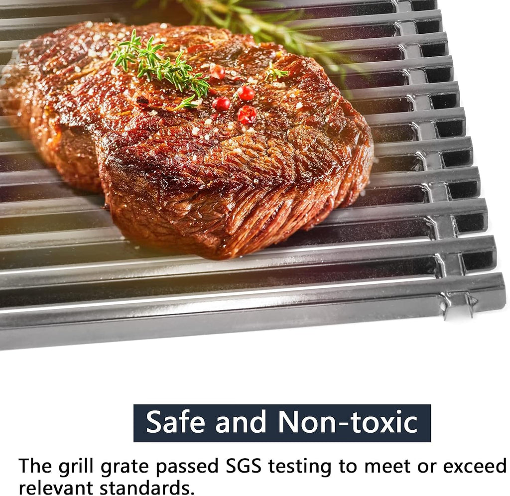 Hongso 17.4" Porcelain Steel Grill Grates for Weber Genesis Spirit