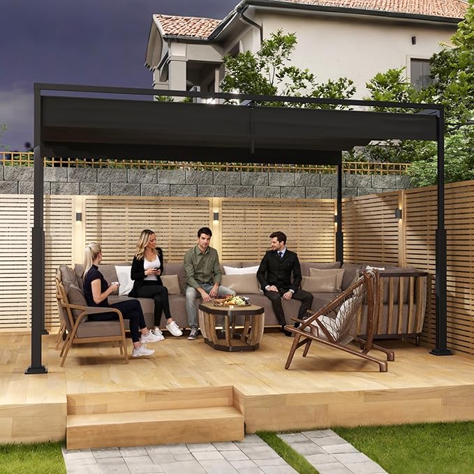 UISEBRT Metal Pergola 3x4 M Black