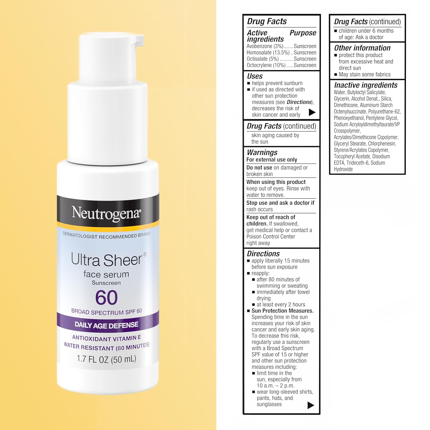 Neutrogena Ultra Sheer Sunscreen Serum SPF 60