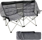 EasyGo Product Double Love Seat Oversized Camping Chair Black Grey