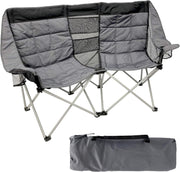 EasyGo Product Double Love Seat Oversized Camping Chair Black Grey