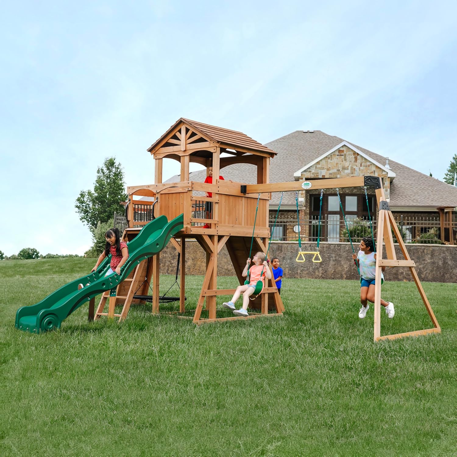 Backyard Discovery Sterling Point Cedar Wooden Swing Set