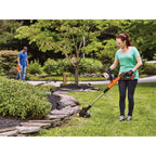 BLACK+DECKER 20V MAX Cordless String Trimmer and Edger with Spool, Battery and Charger Included, 2 Speed, 12 Inch (LST522)