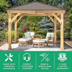 Yardistry 10x10 Meridian Cedar Gazebo Pavilion with Aluminum Roof