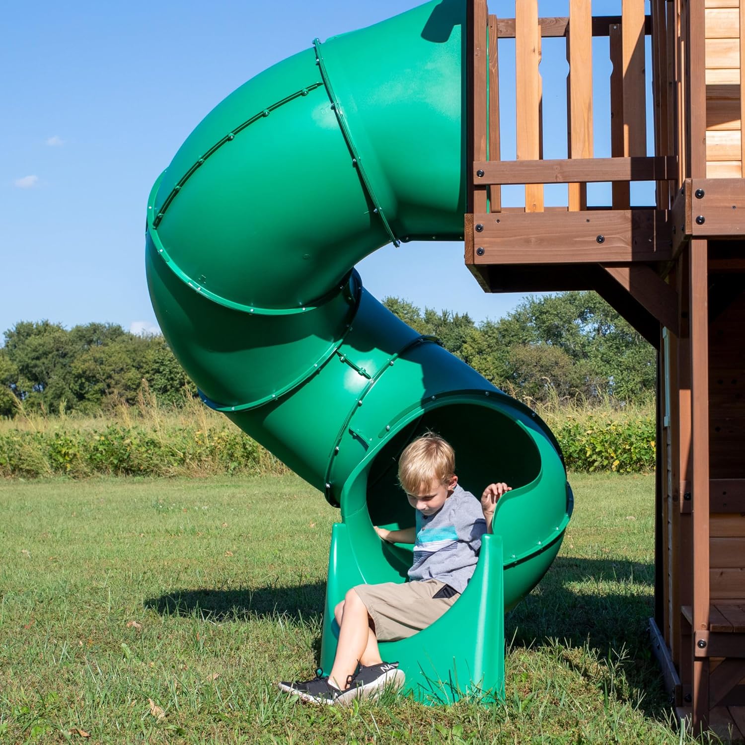 Backyard Discovery Cedar Cove Wood Swing Set With 2 Slides