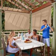 Coolaroo Outdoor Roller Shade with Wand UV Block Light Filtering