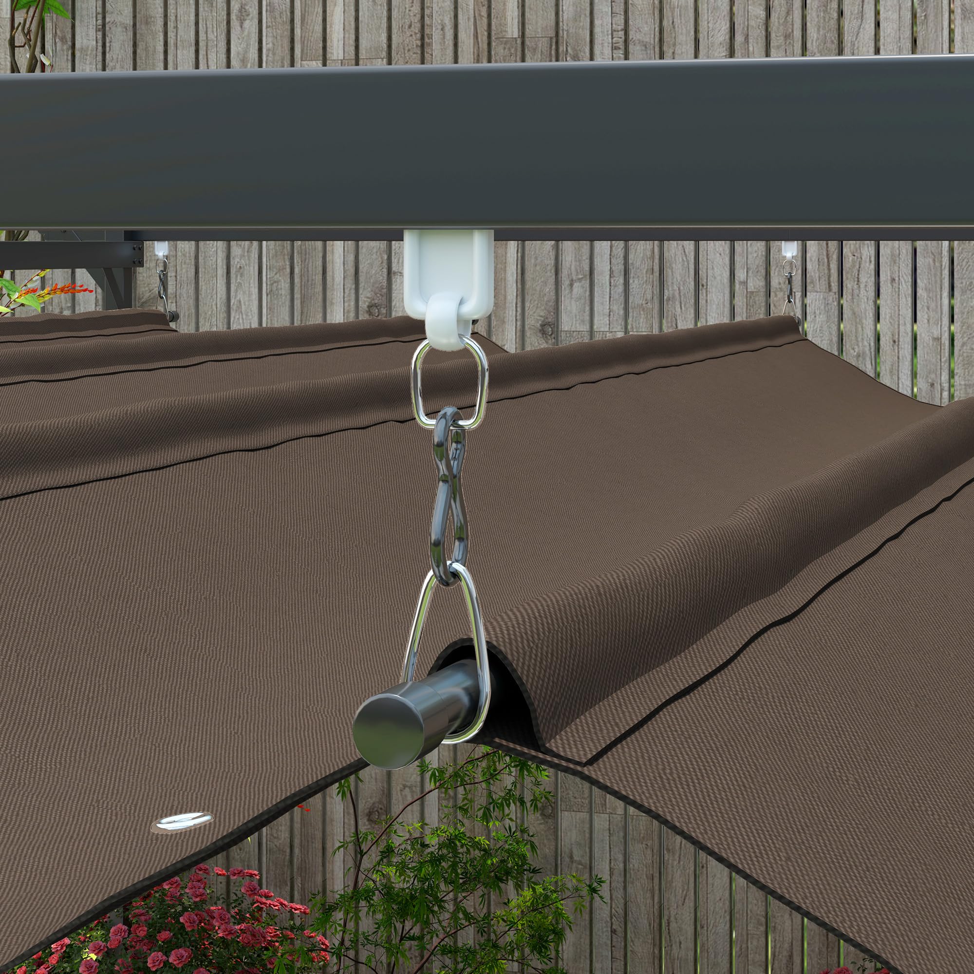 Outsunny 10' x 13' Retractable Pergola Canopy with Stronger Metal Frame, Outdoor Pergola Sun Shade Shelter for Garden, Patio, Backyard, Deck, Brown