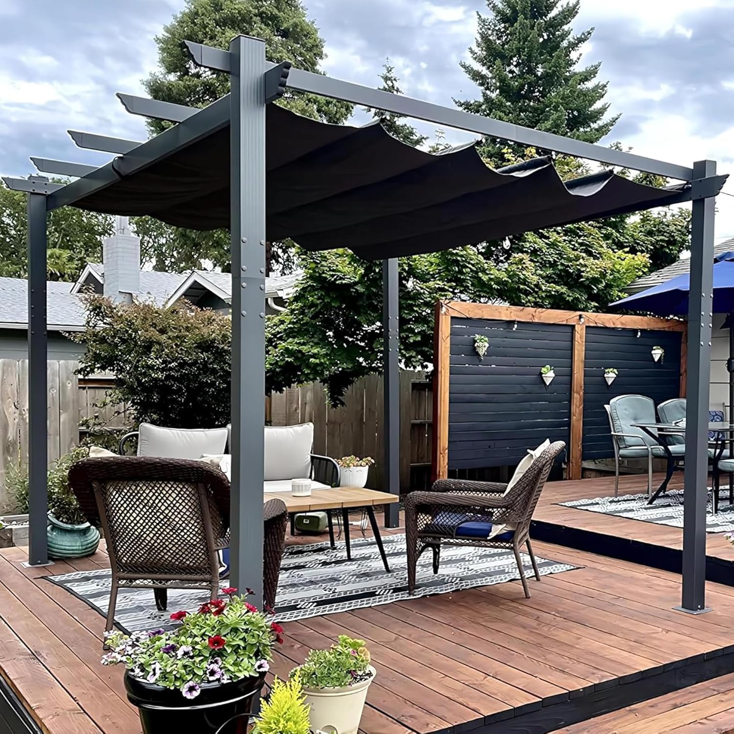 PURPLE LEAF 3 x 4m Aluminium Pergola Pavilion Grey
