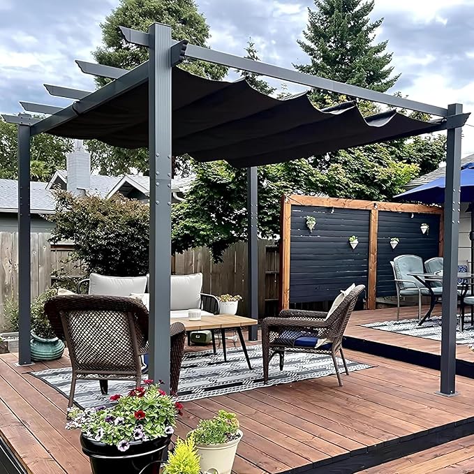 PURPLE LEAF 3 x 4m Aluminium Pergola Pavilion Grey
