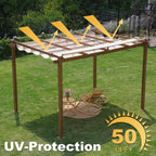 OLILAWN 10 X 12 Ft Retractable Pergola Shade Cover Khaki