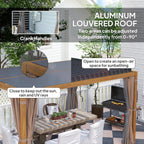 Outsunny Louvered Pergola Hardtop Gazebo with Adjustable Aluminum Roof