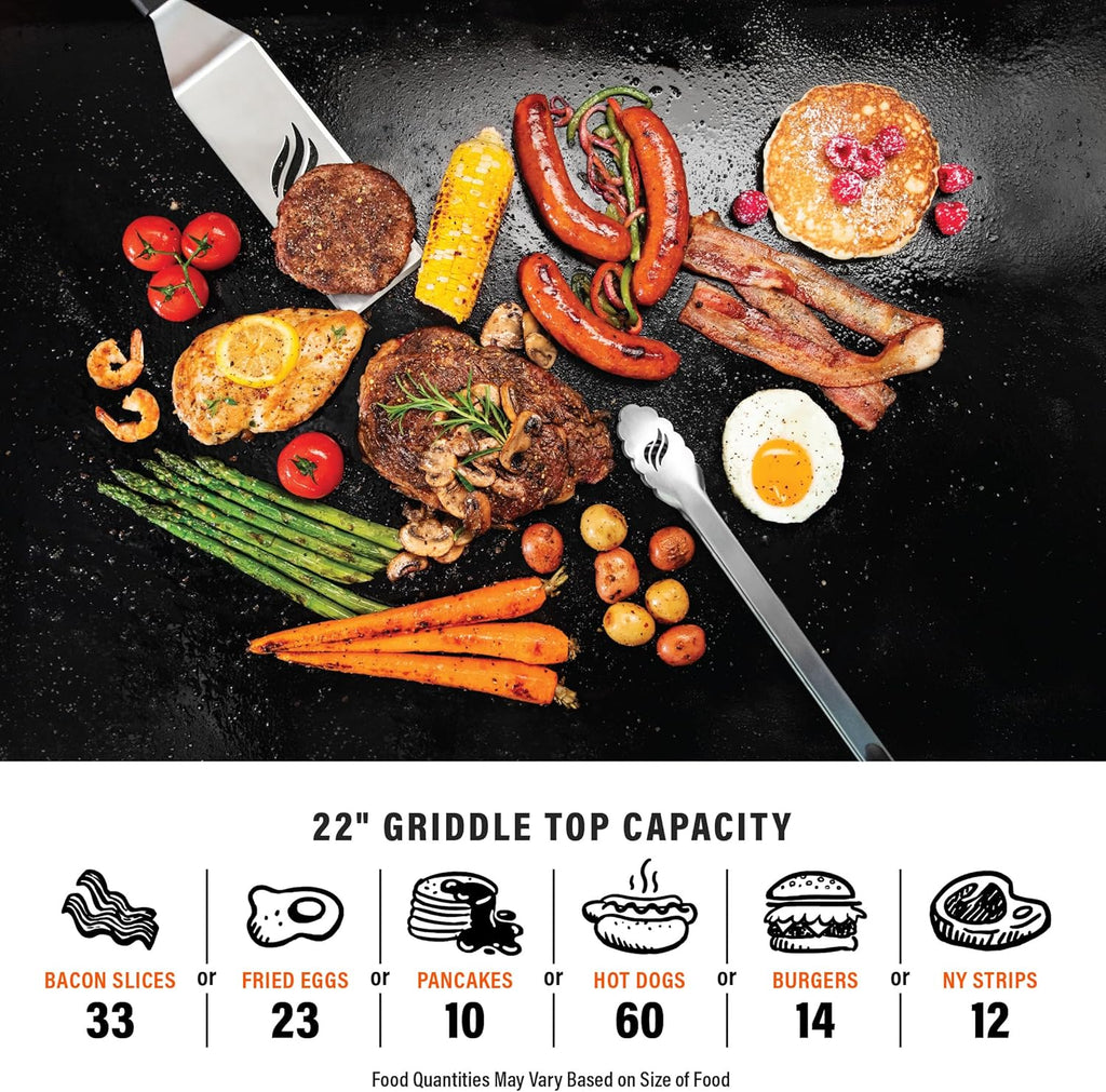 Blackstone 1666 22 Inch Tabletop Griddle Stainless Steel Faceplate Black