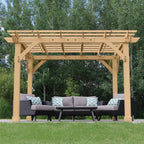 Yardistry 10 x 12 Meridian Cedar Wood Pergola Brown