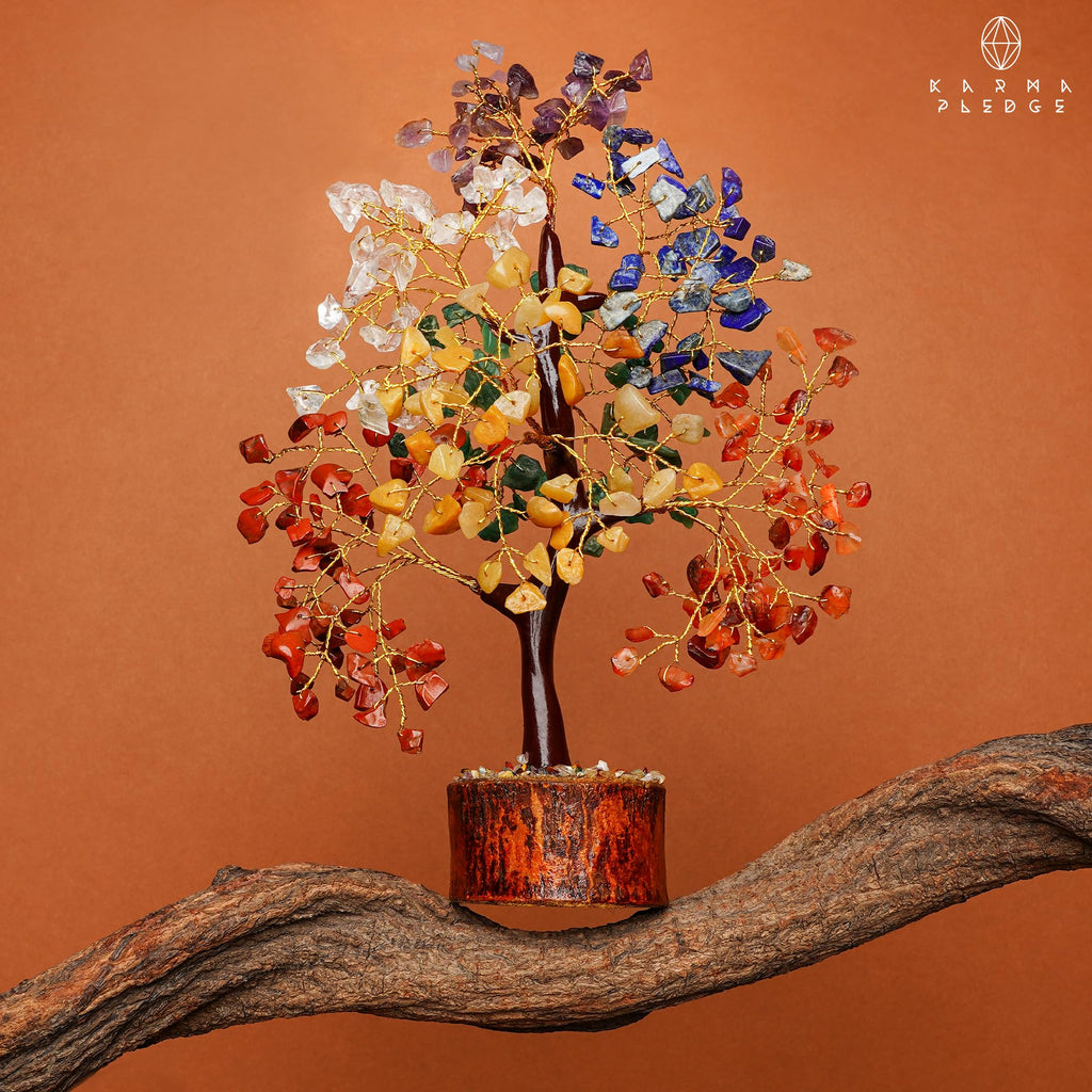 Crystal Tree of Life 7 Chakra Birthday Gifts for Women, Unique Gifts for Her, Home and Office Decor, Handmade Healing Crystals Tree Bring Positive Energy, Money, Good Luck, Gifts for Mom & Love Ones