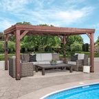 Backyard Discovery Brockton 14x10 Cedar Pergola with PowerPort and Bungee Cords