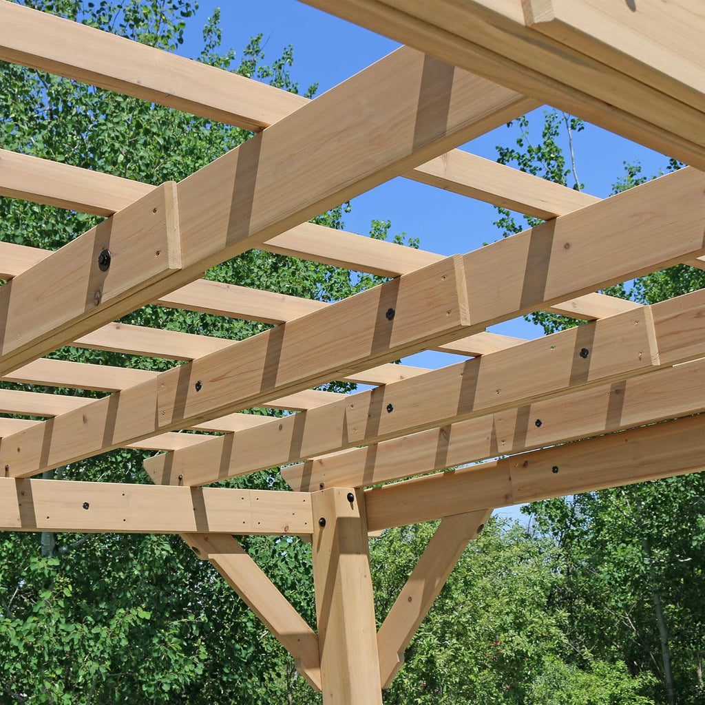 Yardistry Meridian 10 x 12 Cedar Wood Pergola for Patios