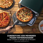 Ninja Artisan Outdoor-Pizzaofen und Heißluftfritteuse, 4 Funktionen, Servierbrett, Pizza-Wiegemesser, 30-cm-Pizzastein, Pizzaschale, Backblech und Heißluft-Fritteusen-Korb, Grün MO201AMZEU