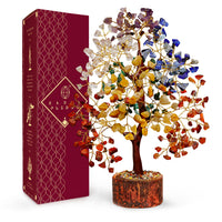 Crystal Tree of Life 7 Chakra Birthday Gifts for Women, Unique Gifts for Her, Home and Office Decor, Handmade Healing Crystals Tree Bring Positive Energy, Money, Good Luck, Gifts for Mom & Love Ones