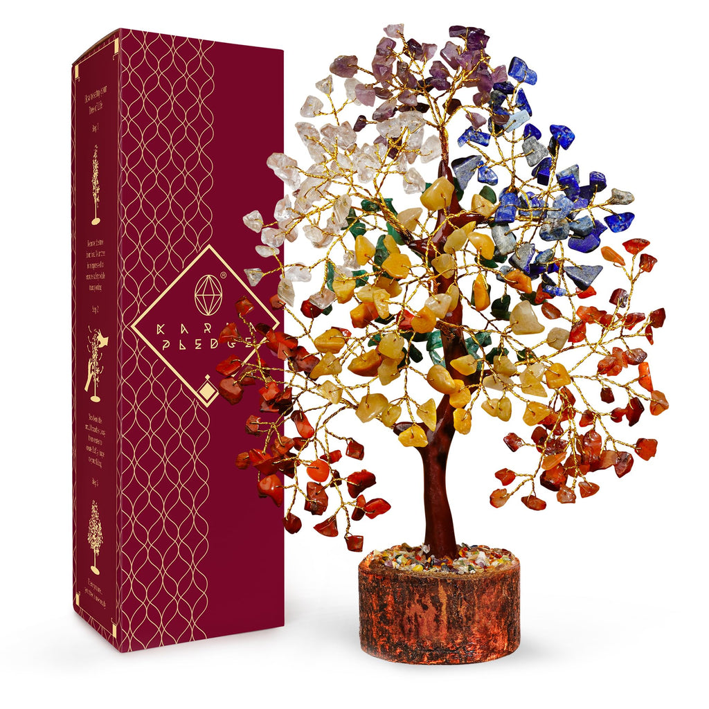 Crystal Tree of Life 7 Chakra Birthday Gifts for Women, Unique Gifts for Her, Home and Office Decor, Handmade Healing Crystals Tree Bring Positive Energy, Money, Good Luck, Gifts for Mom & Love Ones
